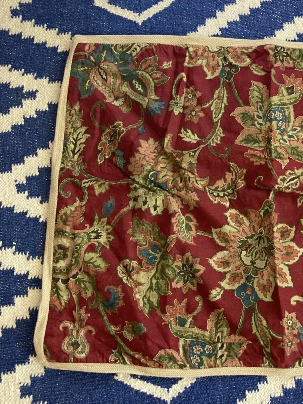 2 Pc Set Chaps Ralph Lauren Annabelle Standard Pillow Shams Red Jacobean Floral